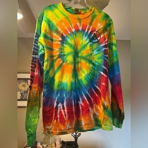Aquaholics Surf Shop, Kennebunkport, Maine Tie-Dyed Long Sleeve T-Shirt